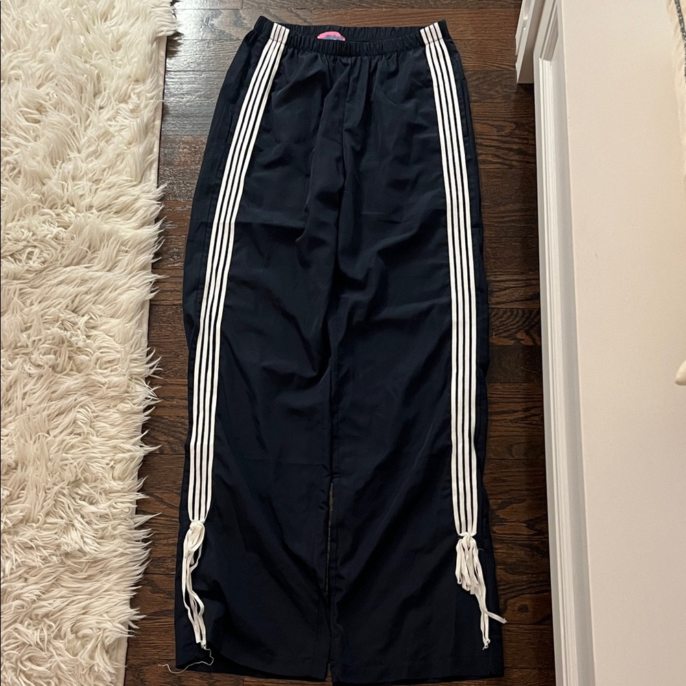 Navy edikted nylon joggers